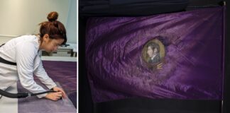 Presentación de la restauración de la bandera histórica de la Colonia Titagüense Rojas Clemente